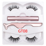 Magnetic Liquid Eyeliner & Magnetic False Eyelashes & Tweezer Set Waterproof Long Lasting Eyeliner False Eyelashes