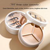 TFTI Three Colors Concealer Concealer Plate Cover Facial Spots Acne Marks Smear-proof Makeup Foundation Cream Dark Circles Dry Oily Skin